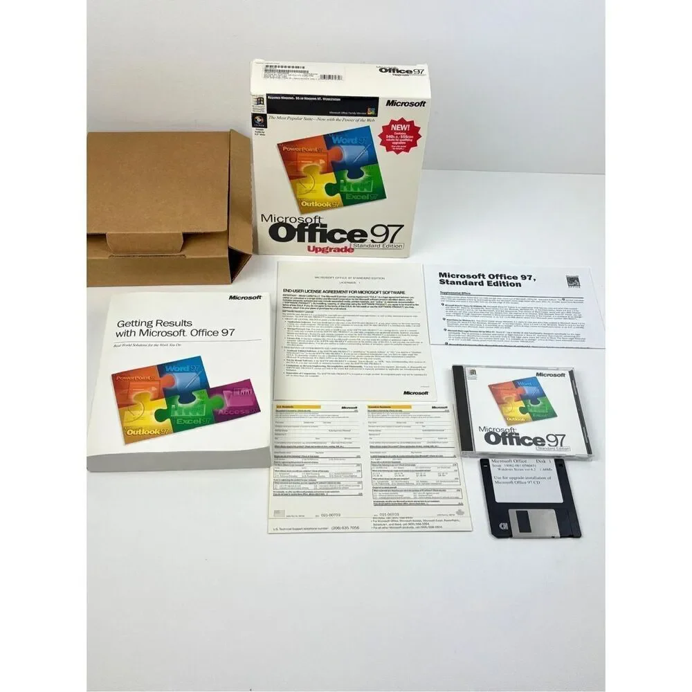 Vintage Microsoft Office 97 Upgrade Standard Big Box Version New Open Box EK2207